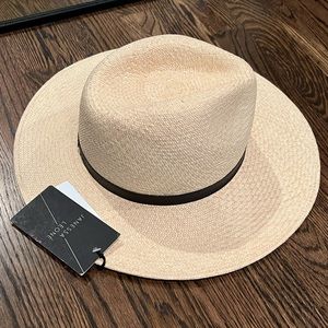NWT Janessa Leone Gloria Straw Hand Made Panama Hat Size Large